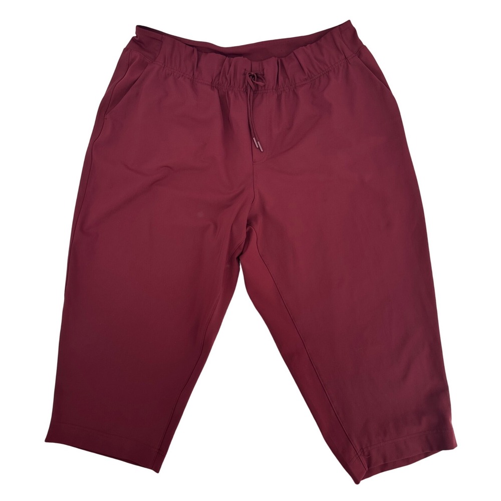 Livi Active Lane Bryant Burgundy Capri Pants Plus Size 18/20 Drawstring Cropped